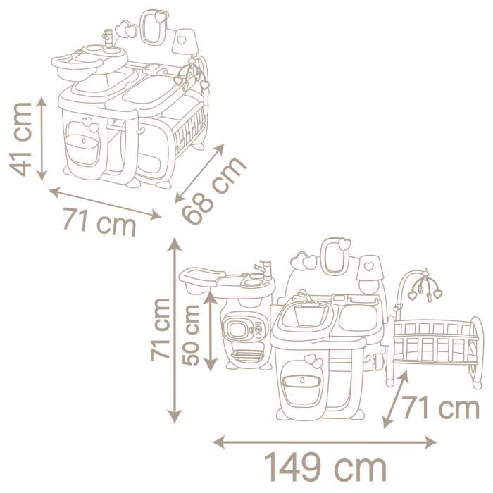 SMOBY - Baby Nurse Grande Maison des Bébés - Cuisine, Salle de Bain et Chambre - Fabriqué en France