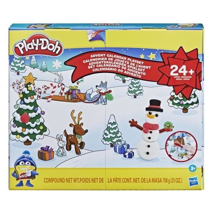 Calendrier de l'Avent PLAY-DOH - 24 surprises - 24 Pots de pâte - tapis d'activité pour enfants des 3 ans