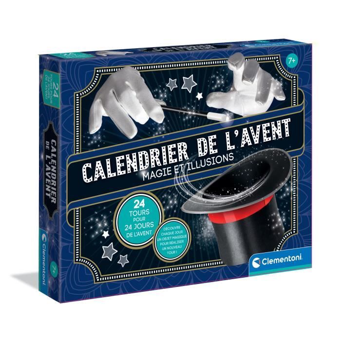 CLEMENTONI - Calendrier de l'avent Magie - 24 Jours : 24 Tours de magie - Manuel illustré pour apprendre les tours